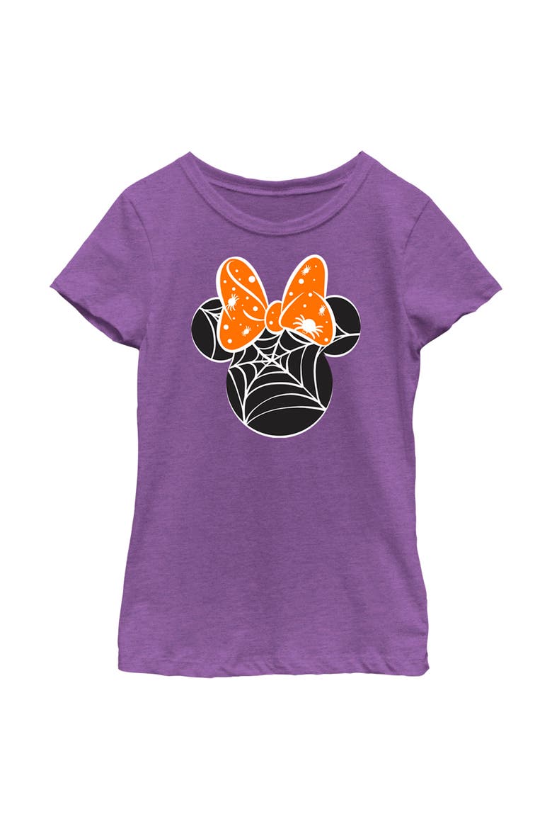 Girl's Mickey & Friends Mickey and Friends Minnie Web Silhouette  Graphic T-Shirt, Main, color, Purple Berry