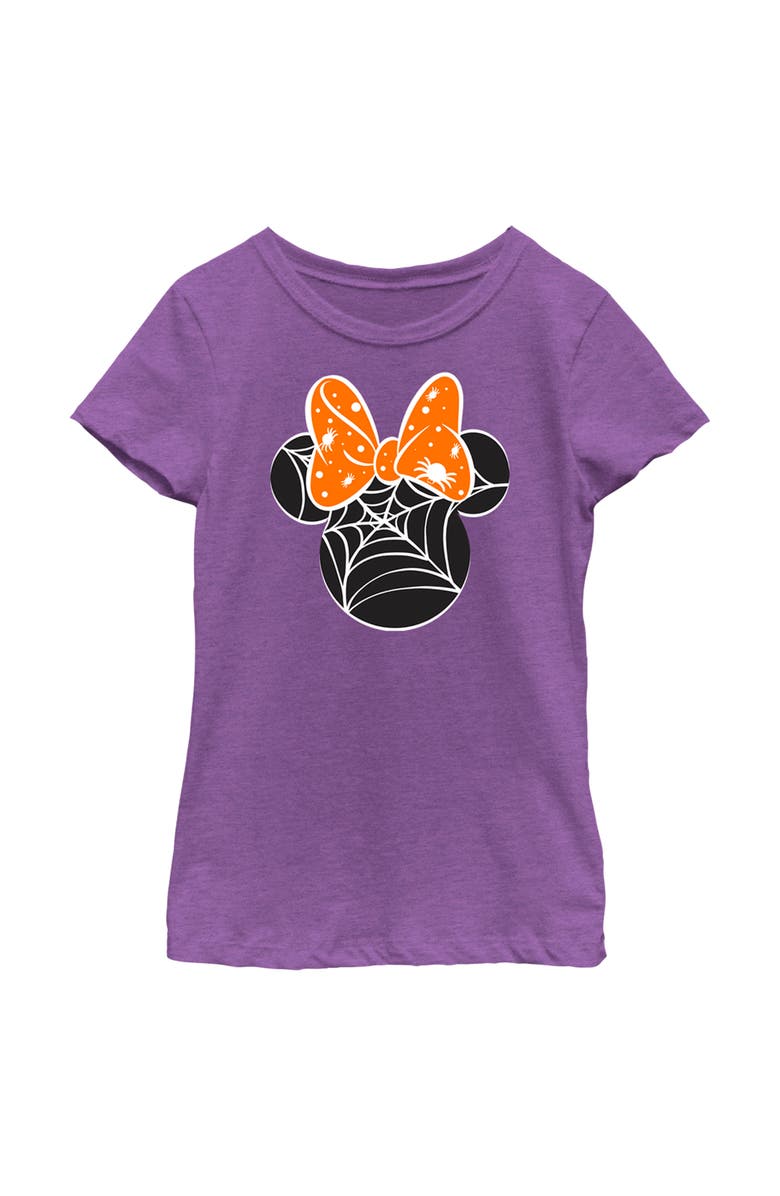 Mickey & Friends Girl's Mickey & Friends Mickey and Friends Minnie Web Silhouette  Graphic T-Shirt, Main, color, Purple Berry