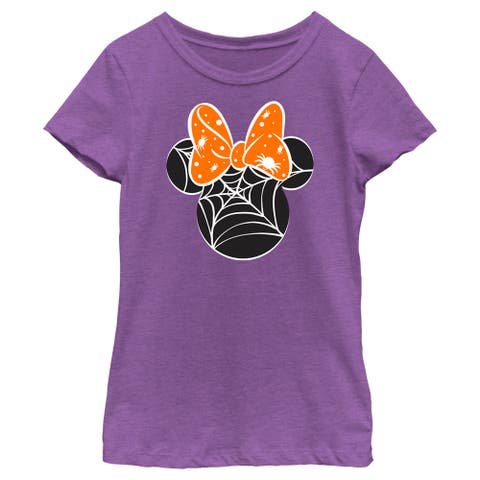 Girl's Mickey & Friends Mickey and Friends Minnie Web Silhouette  Graphic T-Shirt
