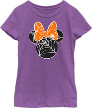 Mickey & Friends Girl's Mickey & Friends Mickey and Friends Minnie Web Silhouette  Graphic T-Shirt