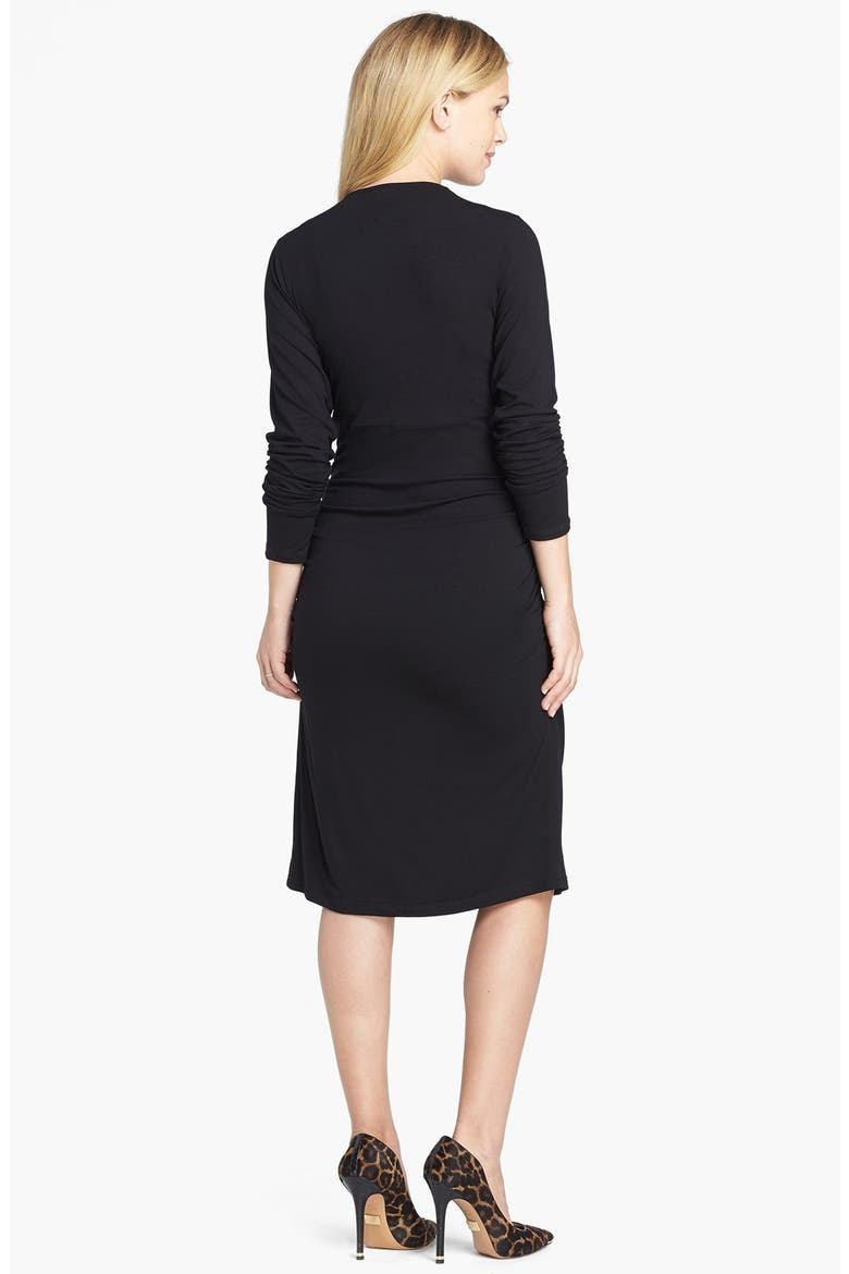 Ruched Maternity Dress, Alternate, color, BLACK