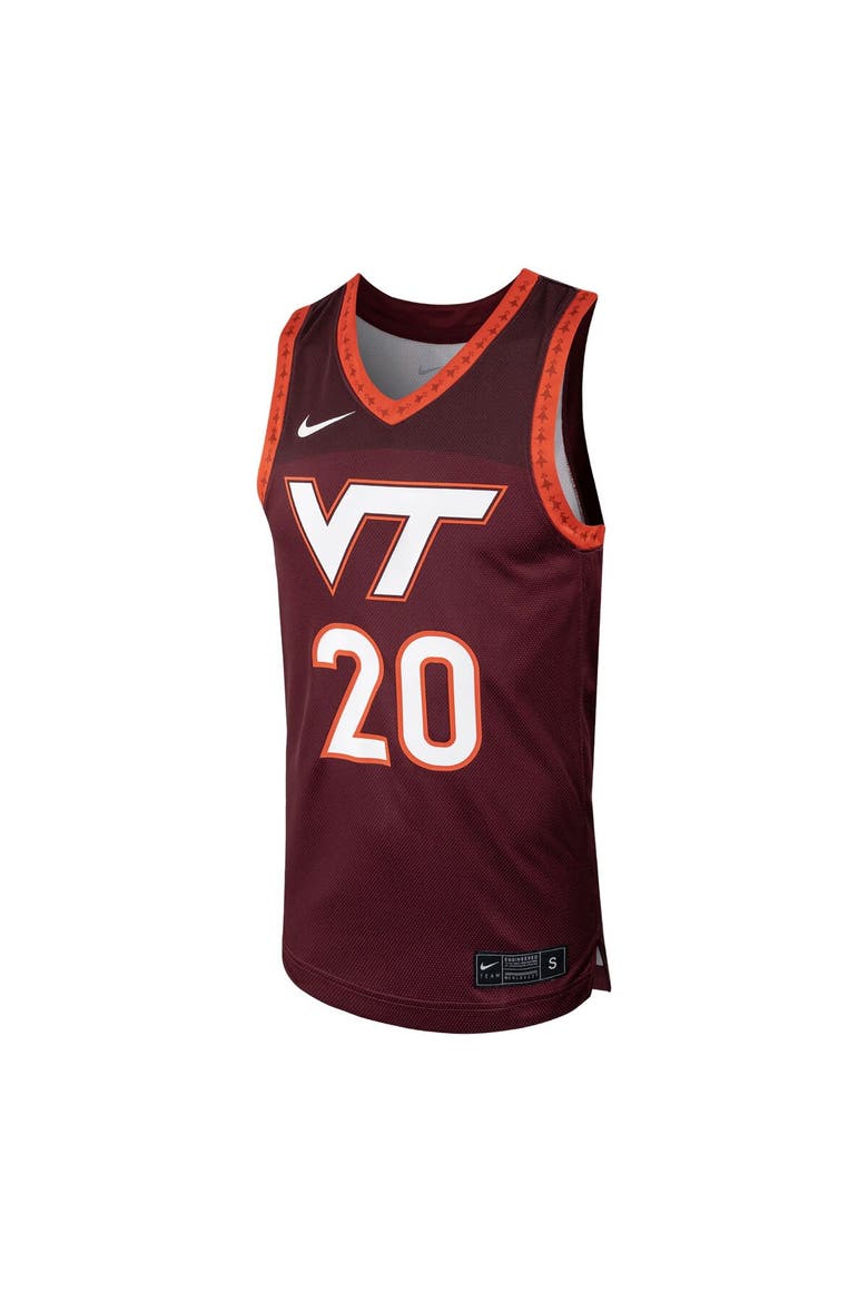 Men's Nike #20 Maroon Virginia Tech Hokies Replica Basketball Jersey, Alternate, color, Maroon