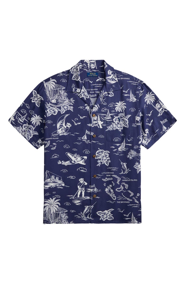 Polo Ralph Lauren Classic Fit Polo Bear Camp Shirt, Alternate, color, 7231 Harbor Island Bear