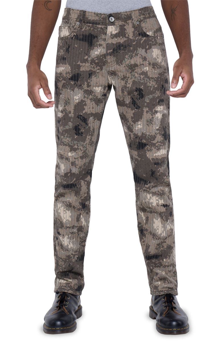 XRAY Camo Print Stitched Skinny Jeans, Main, color, 
