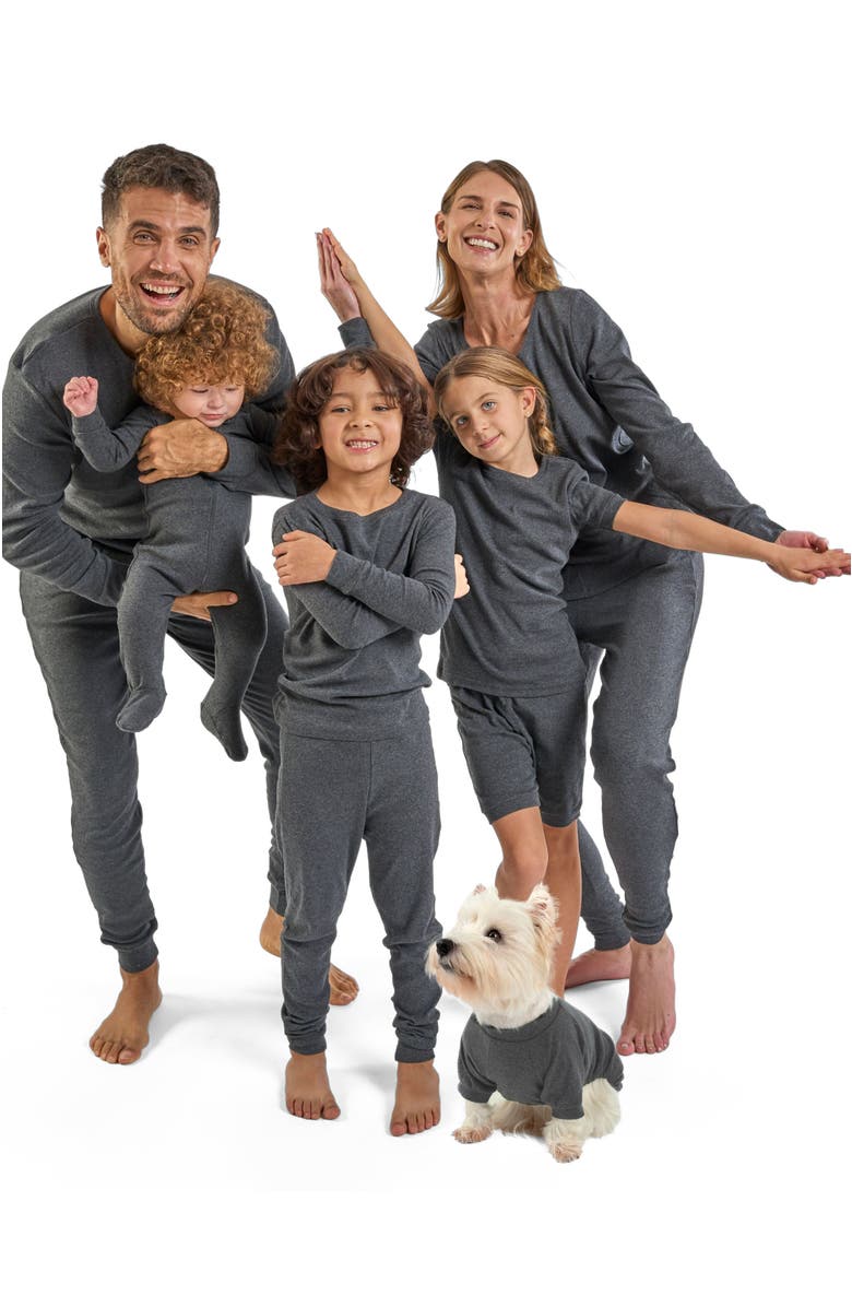 Leveret Women's Cotton Solid Matching Family Pajamas, Alternate, color, Dark Gray