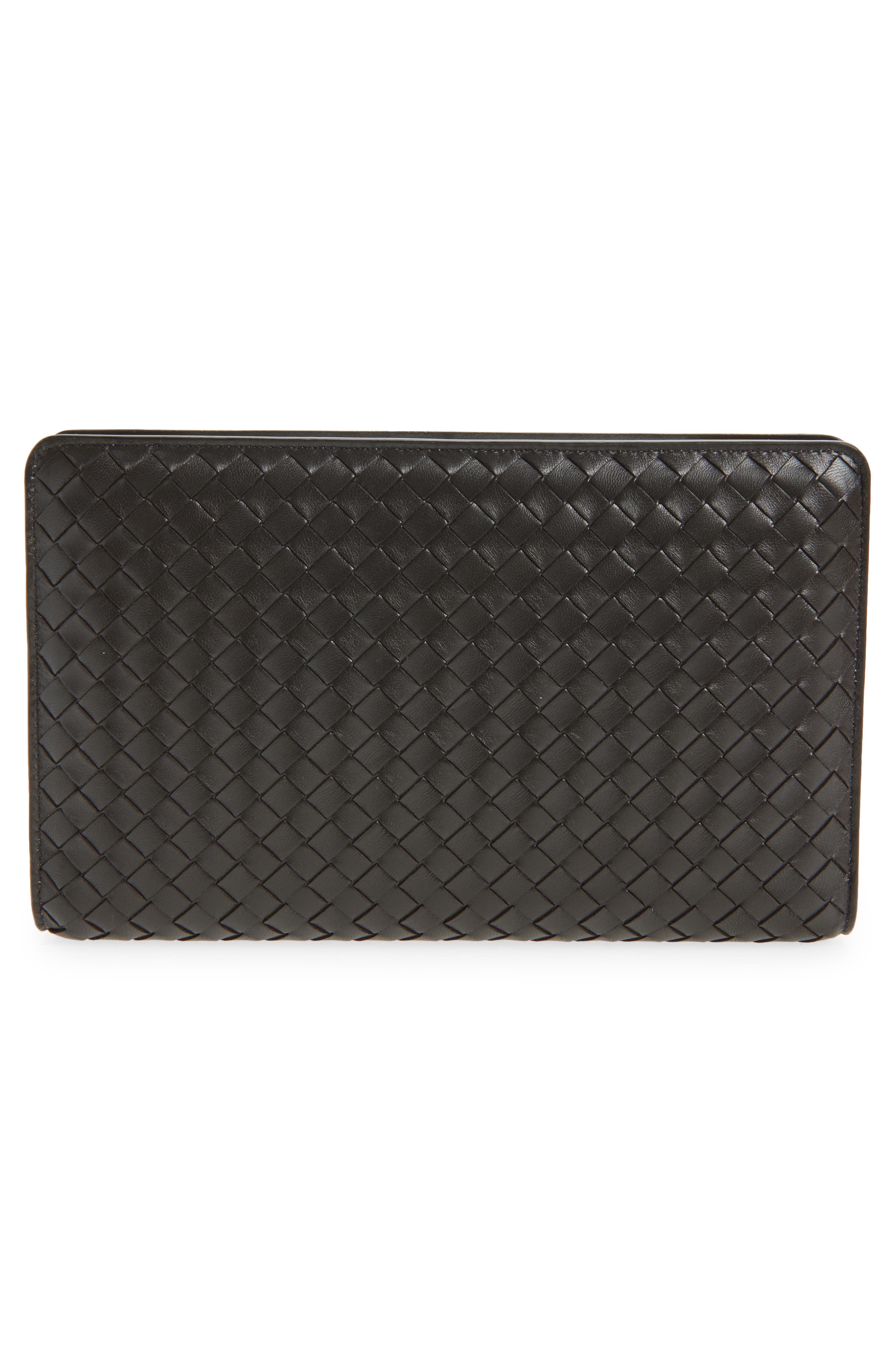 Bottega Veneta Agenda Intrecciato Leather Frame Clutch, Alternate, color, 2095 Espresso-Brass V