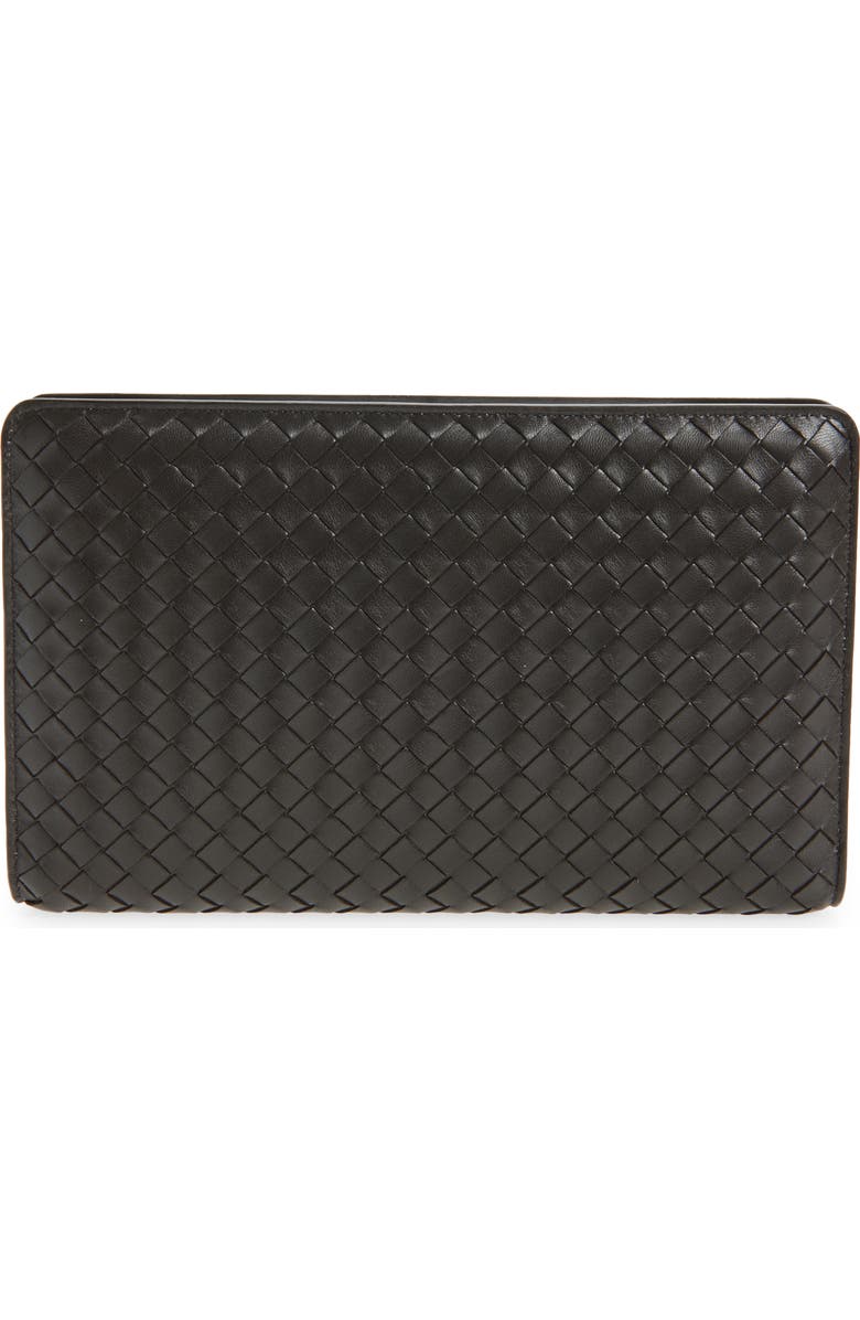 Bottega Veneta Agenda Intrecciato Leather Frame Clutch, Alternate, color, 2095 Espresso-Brass V