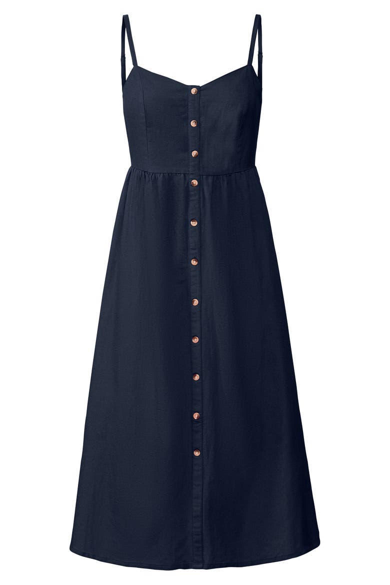 Button Up Panel Dress, Alternate, color, Navy