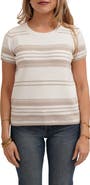 CYRUS Striped Short Sleeve Sweater