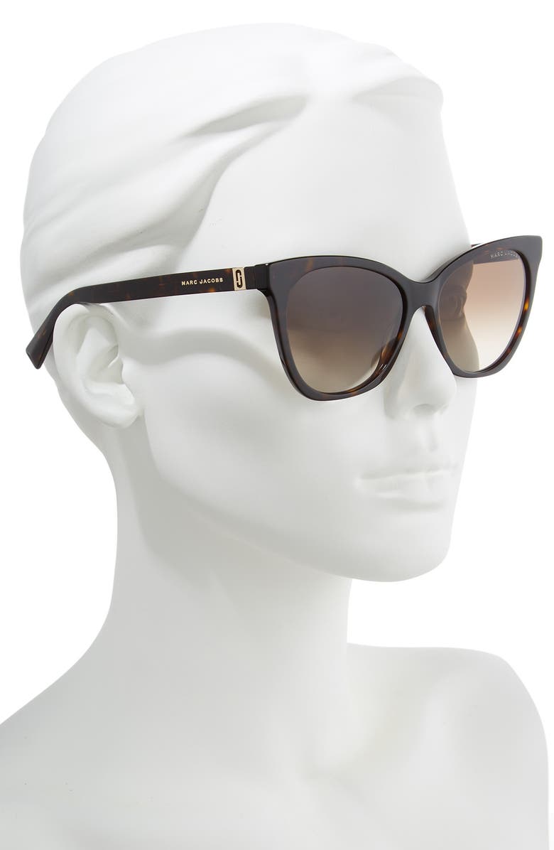 Marc Jacobs 56mm Cat Eye Sunglasses, Alternate, color, Dark Havana