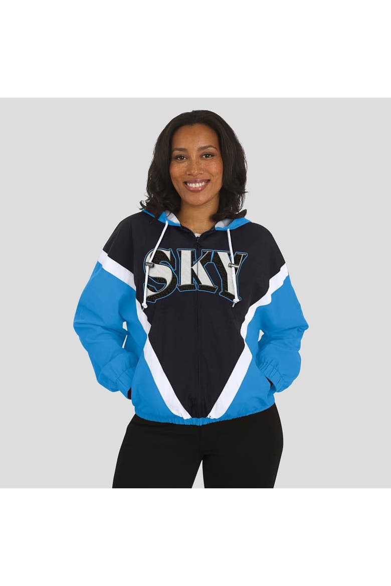 Women's WEAR by Erin Andrews Blue/Black Chicago Sky Colorblock Full-Zip Hoodie Windbreaker Jacket, Alternate, color, Blue
