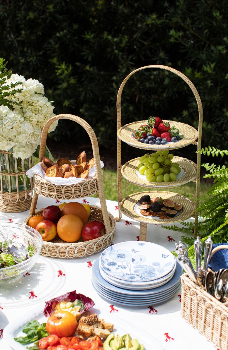 Juliska Provence Rattan Two-Tier Server, Alternate, color, Natural/ Whitewash