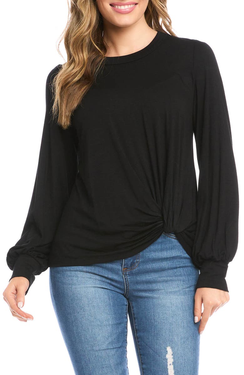 Karen Kane Twist Hem Long Sleeve Top, Main, color,