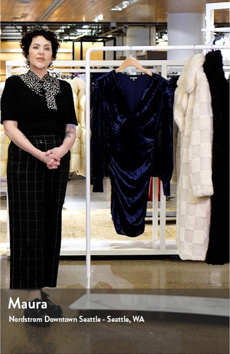 Kali Empire Waist Long Sleeve Stretch Crushed Velvet Minidress, sales video thumbnail