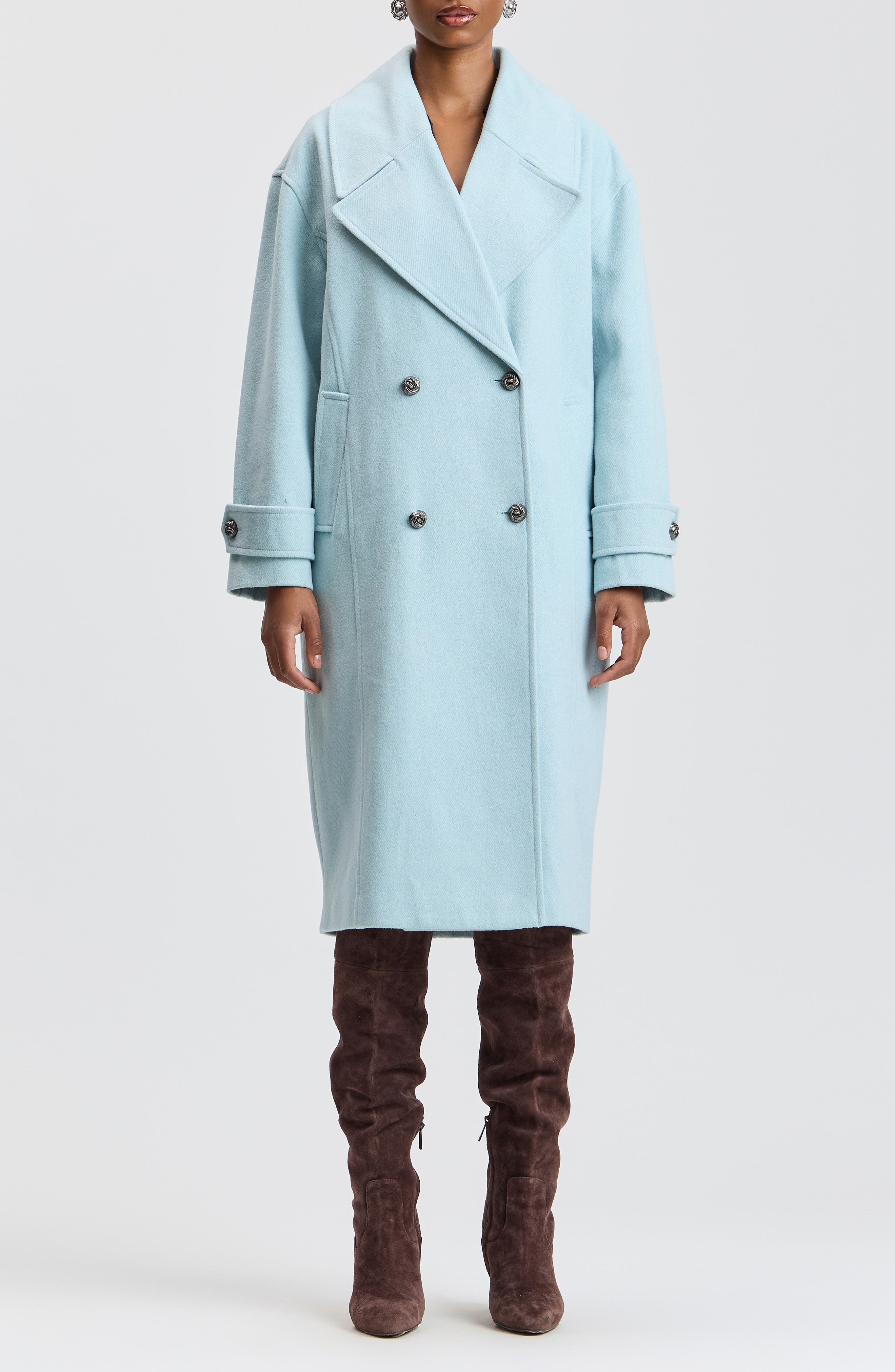 Oversized Double Breasted Cocoon Peacoat