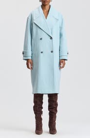 Avec Les Filles Oversized Double Breasted Cocoon Peacoat