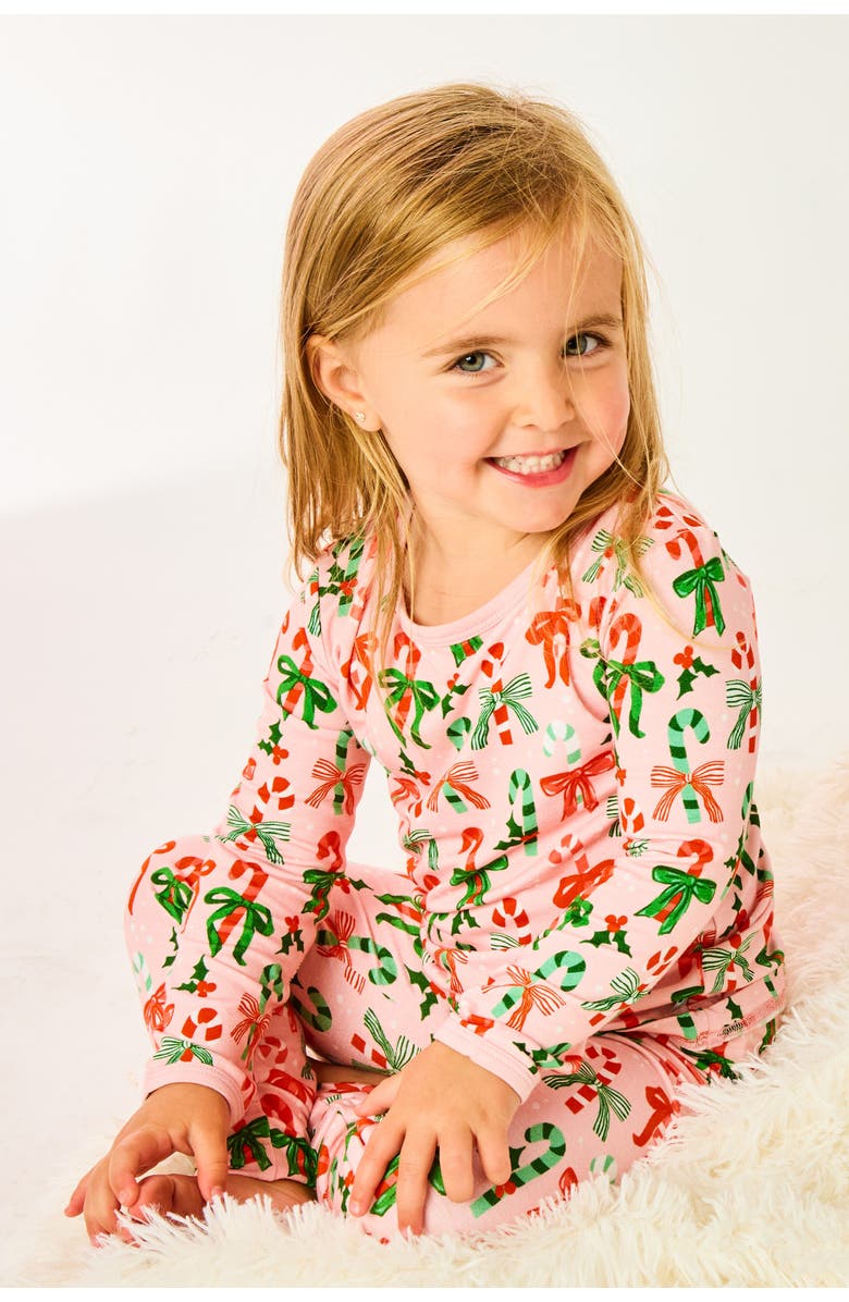 Clover Baby & Kids Long Sleeve Pajama Set - Candy Canes, Alternate, color, Candy Canes