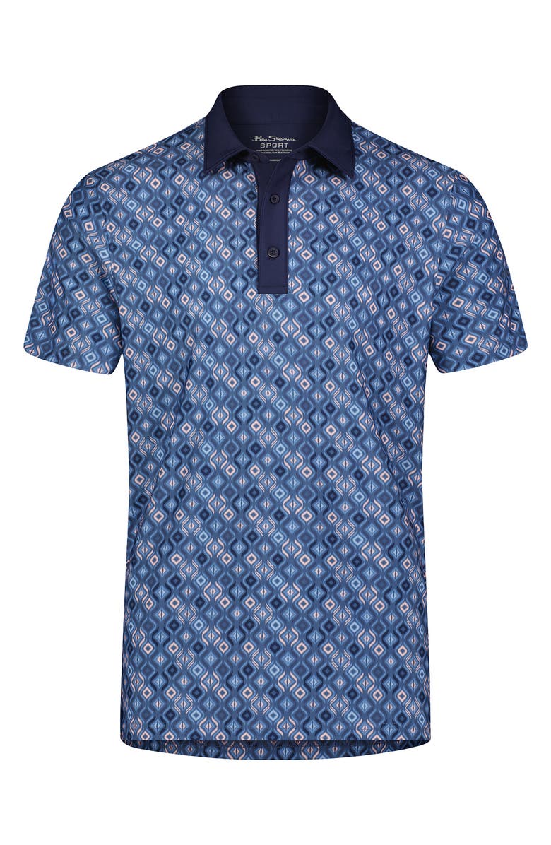 Ben Sherman Jacquard Effect Tech Jersey Golf Polo, Main, color, 