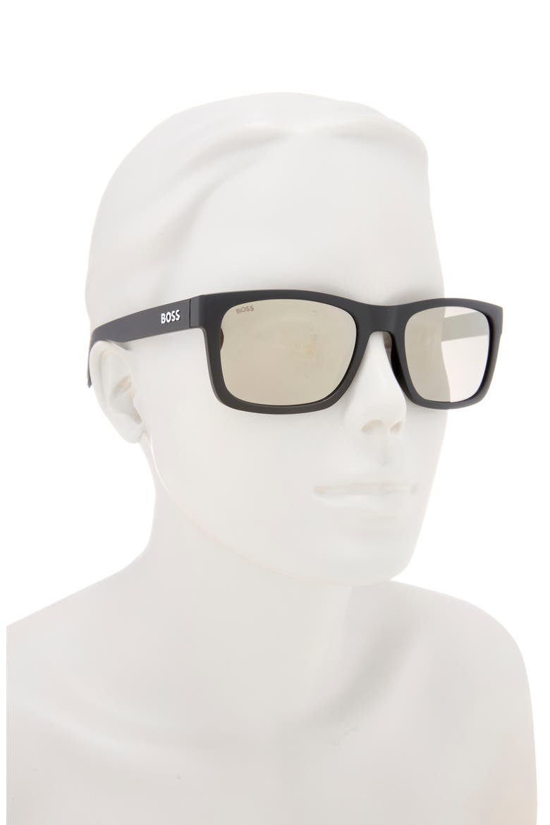 55mm Square Sunglasses, Alternate, color, MATTE BLACK