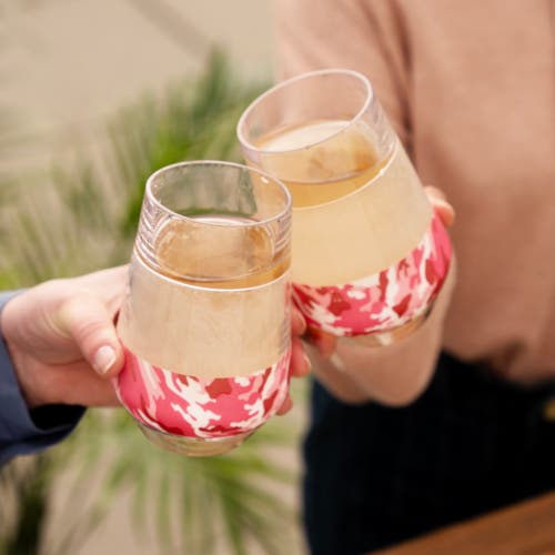 Host Wine Freeze Xl Cooling Cup Set Of 2 In Pink Camo
