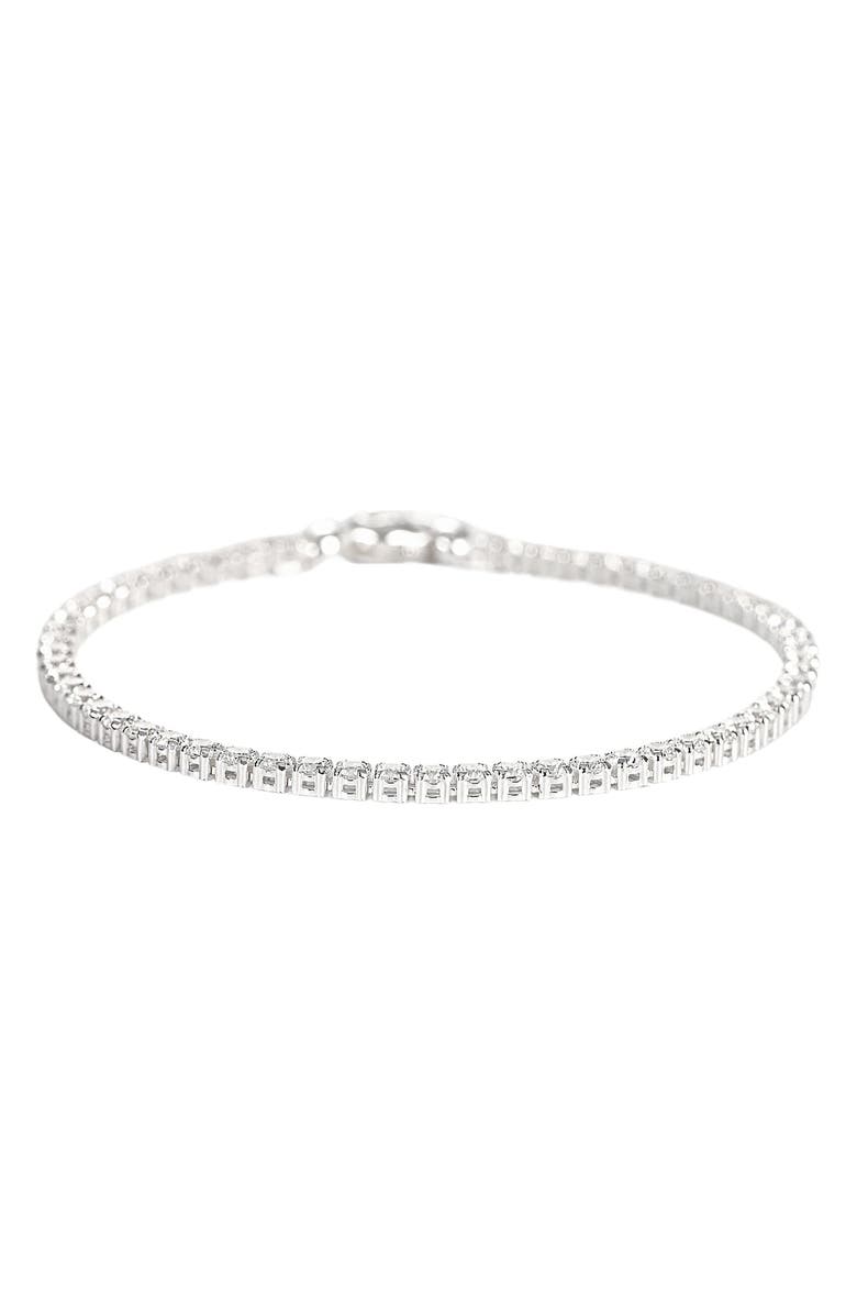 AMERICAN EXCHANGE Primavera Made in Italy Cubic Zirconia Tennis Bracelet, Alternate, color, Silver