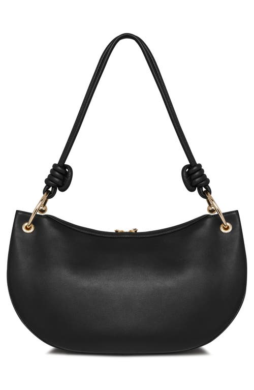 Strathberry Halo Zip Leather Shoulder Bag In Black