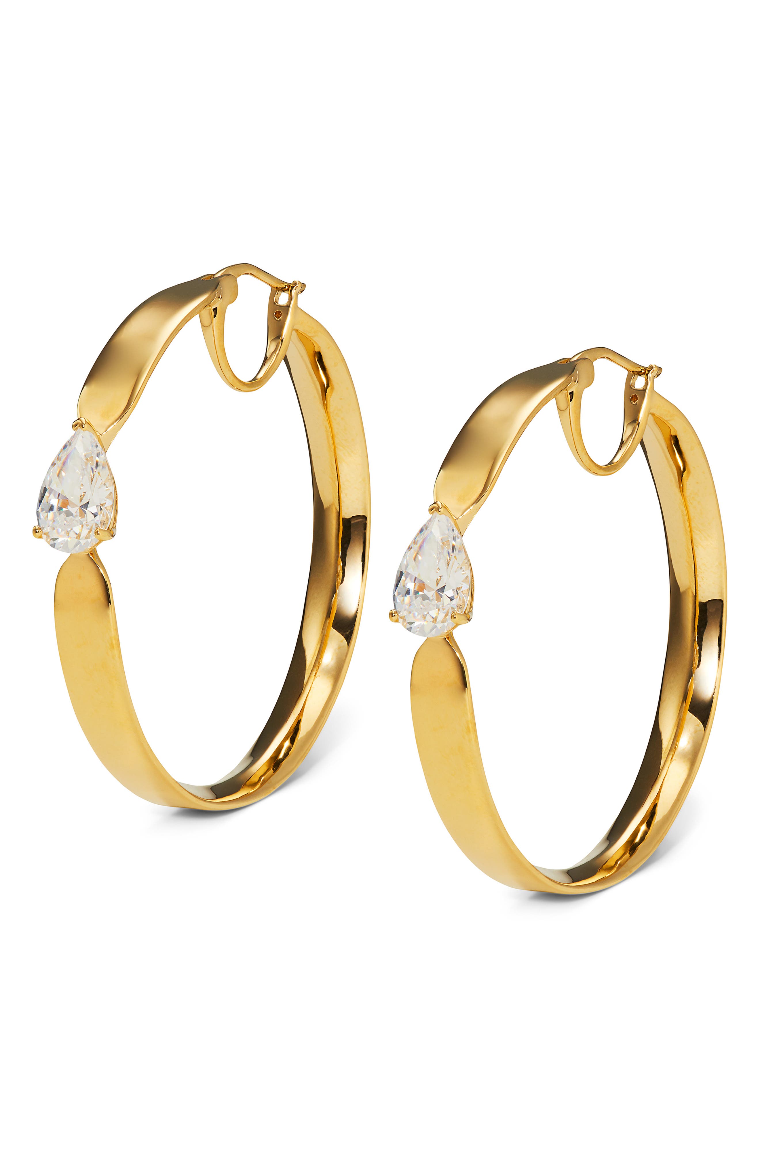 Farrah Cubic Zirconia Detail Hoop Earrings