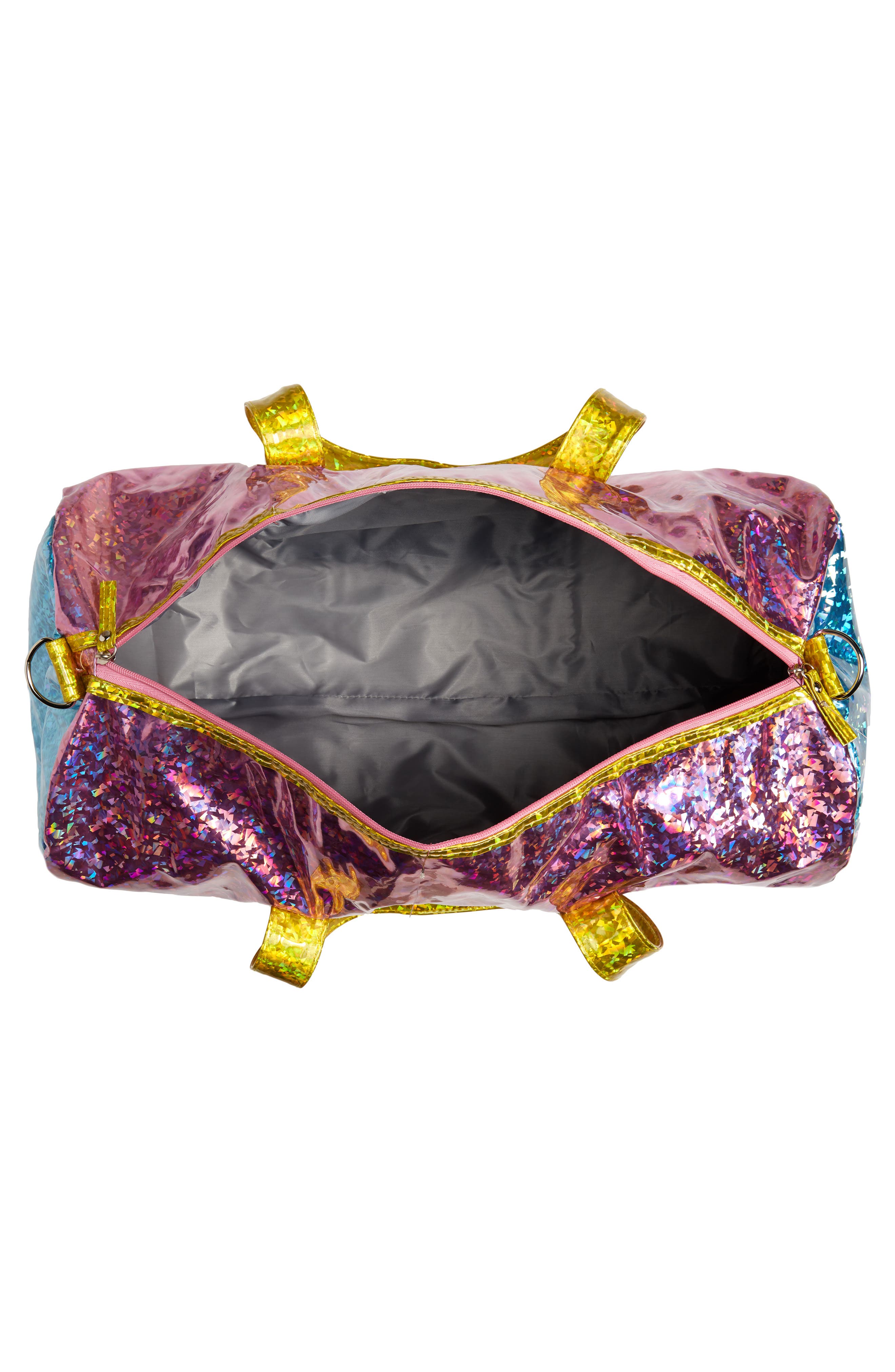 Manière Large Holographic Vinyl Duffle Bag, Alternate, color, 