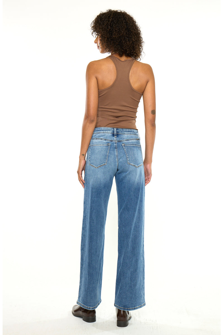 Angelique Mid Rise Wide Flare Jeans, Alternate, color, Medium Wash