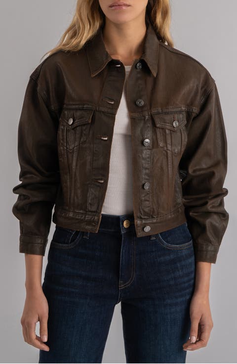 Emrie Coated Nonstretch Denim Jacket