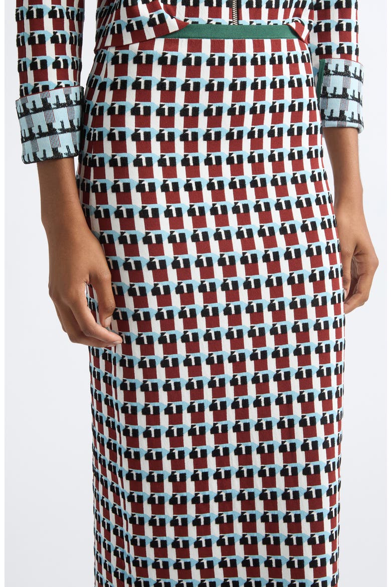 Raven Wool Jacquard Midi Skirt, Alternate, color, SUEDE MULTI