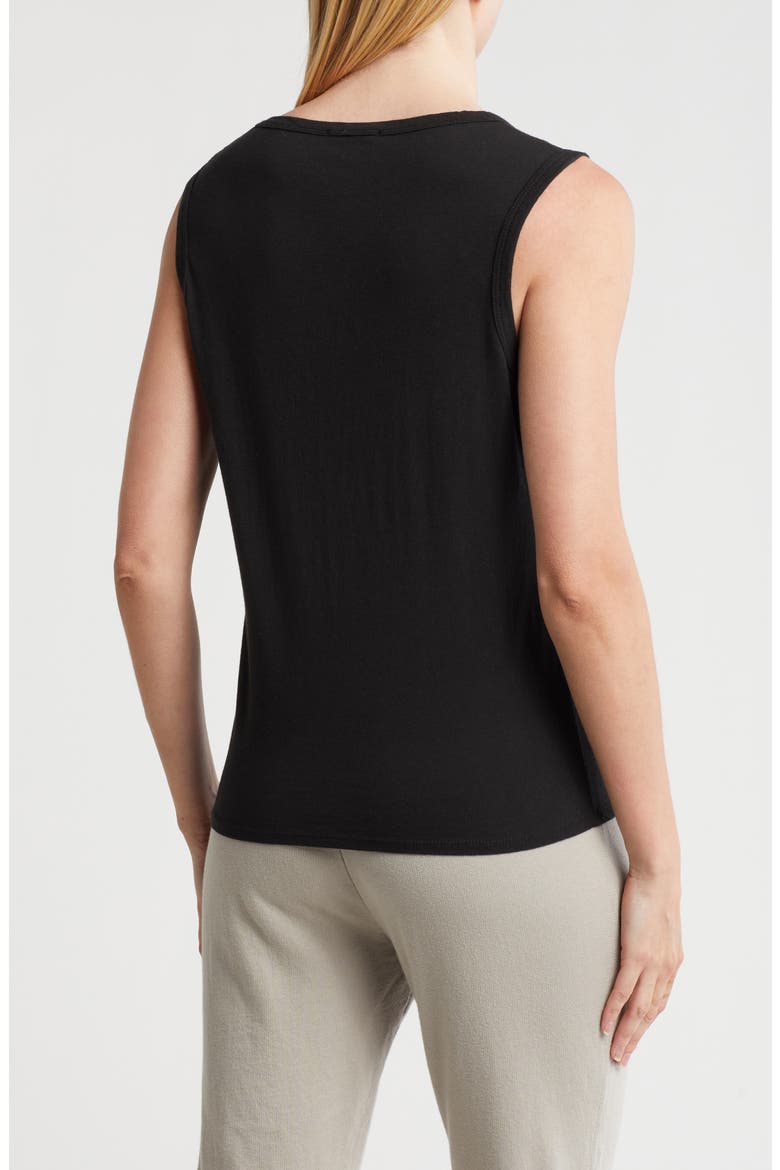 V-Neck Cotton Tank, Alternate, color, BLACK