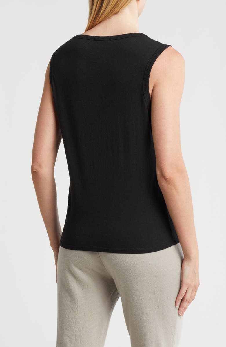 James Perse V-Neck Cotton Tank, Alternate, color, Black