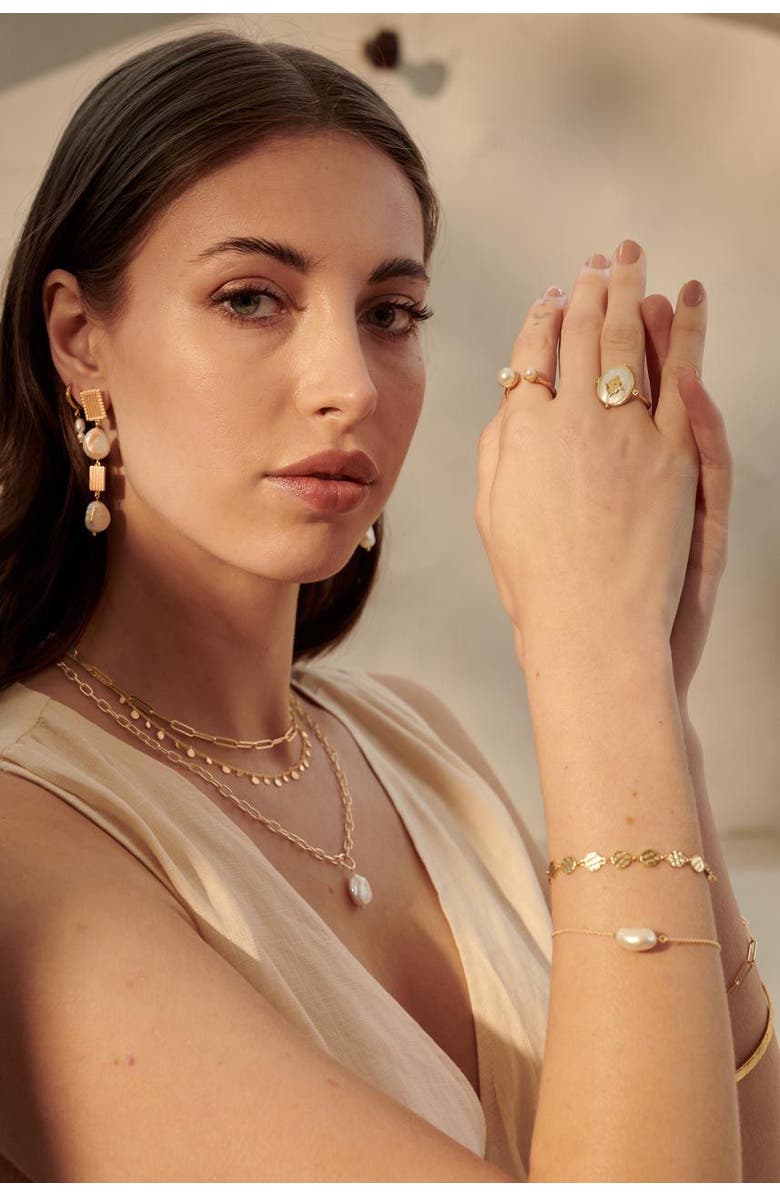Murkani Aphrodite Goddess Pearl Bracelet, Alternate, color, Yellow Gold
