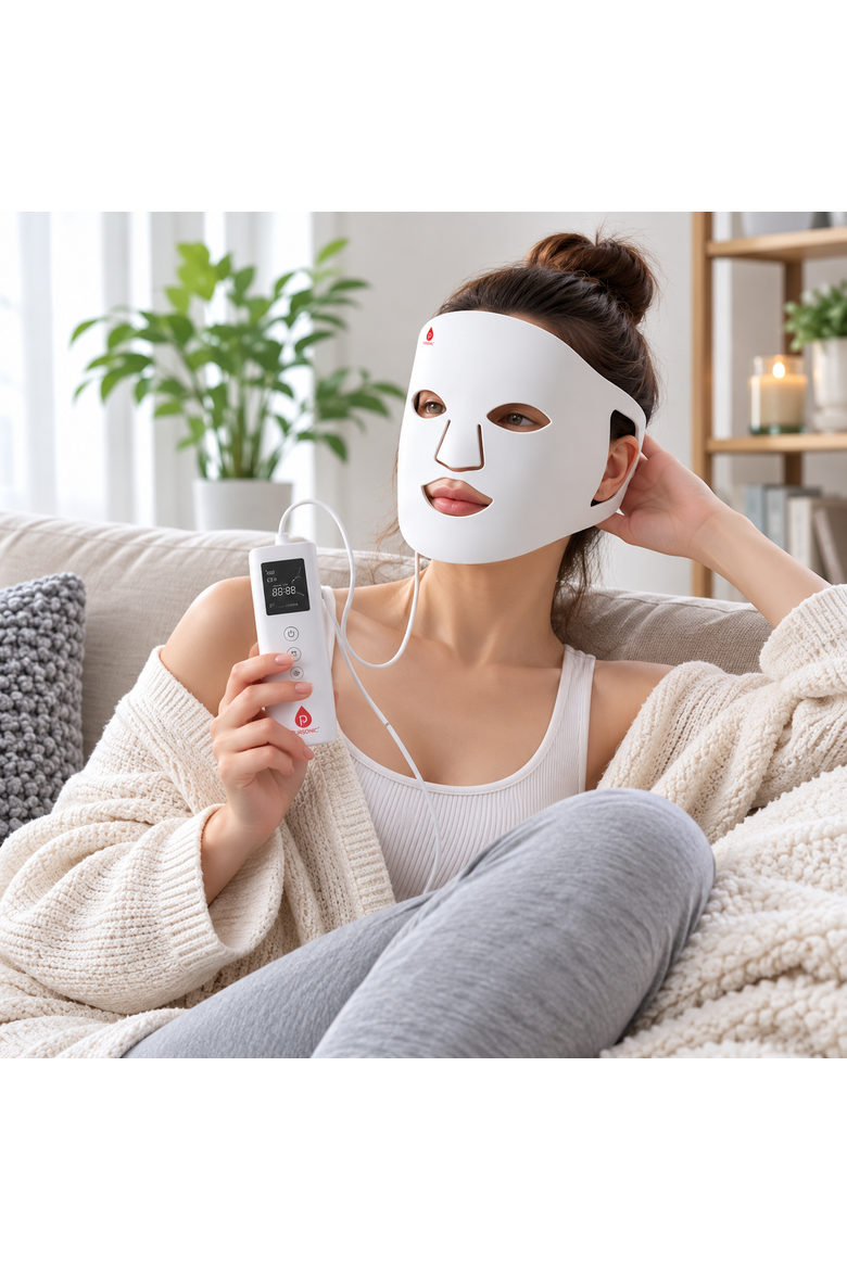 LED Light Therapy Mask with Smart Controller, Alternate, color, White