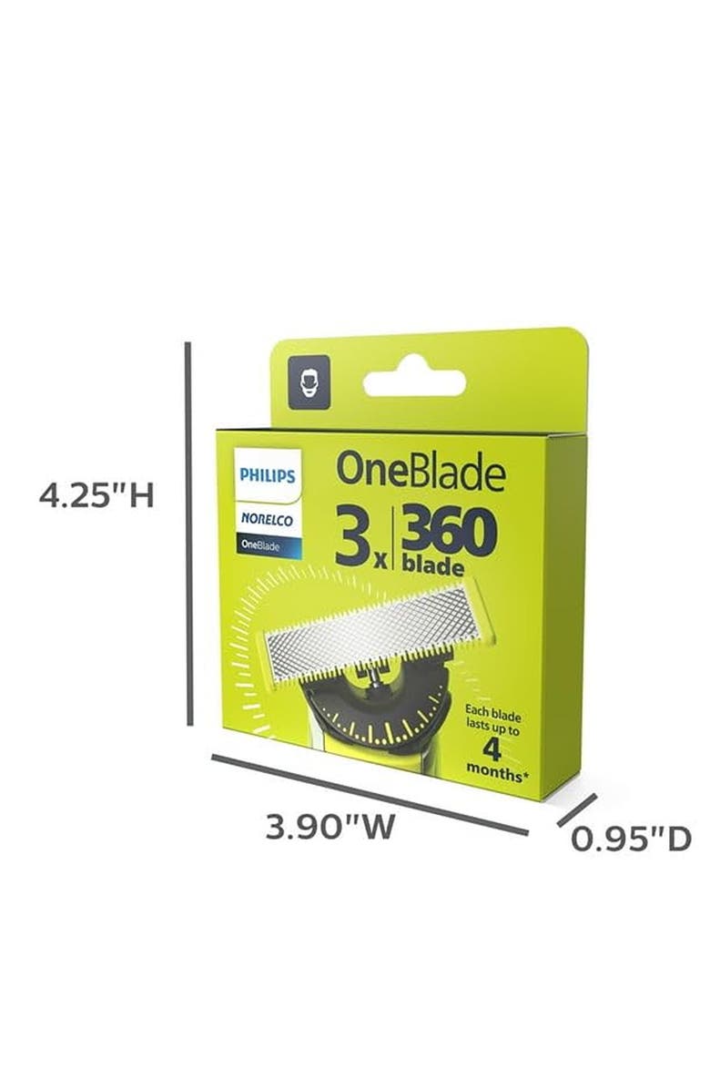 Philips Sonicare OneBlade 360 Blade Replacement, 3 Pack Kit, Alternate, color, Grey