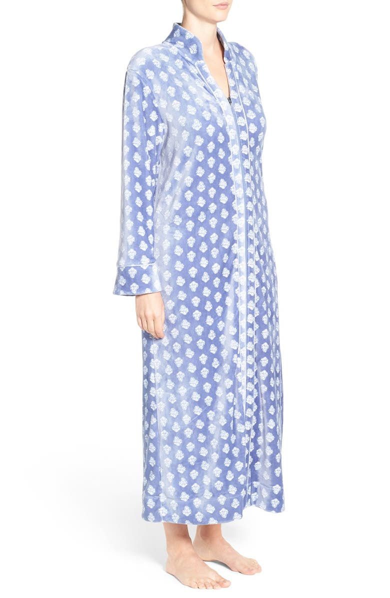 Carole Hochman Front Zip Velour Robe, Alternate, color, 