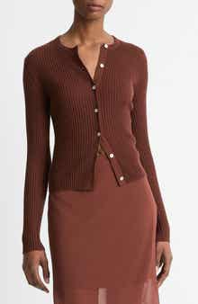 Vince Cashmere & Silk Rib Cardigan