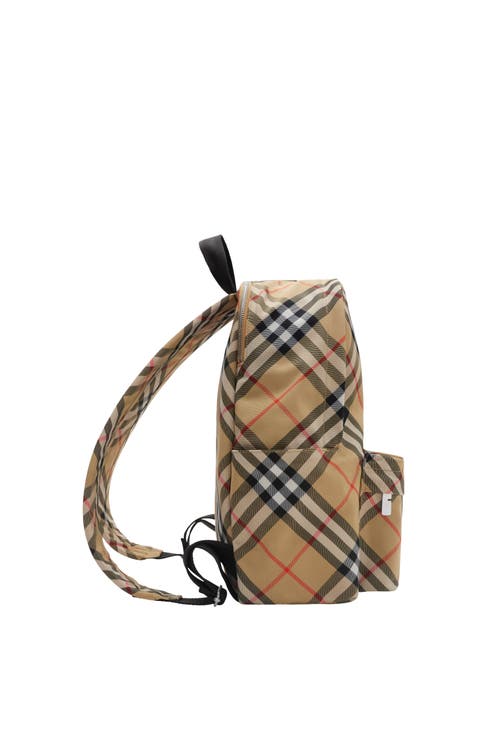 Burberry Men's "check" Backpack In Sand