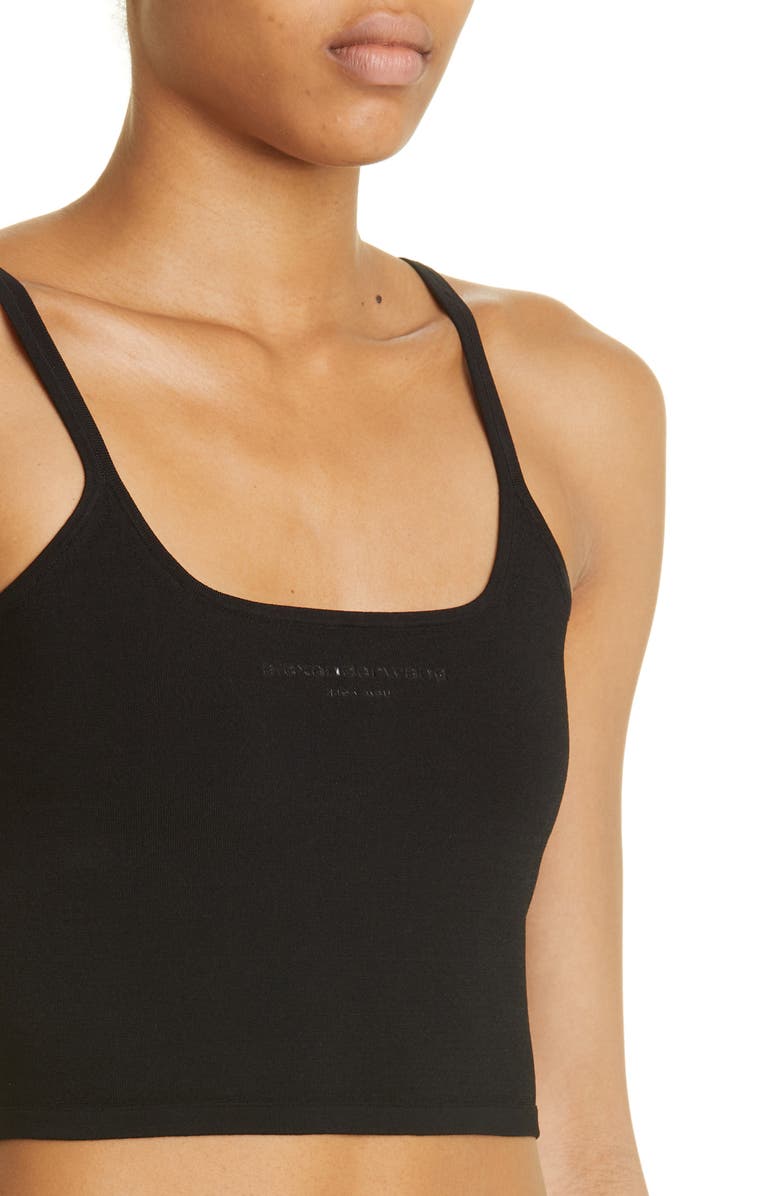 Alexander Wang Logo Crop Tank Top, Alternate, color, 