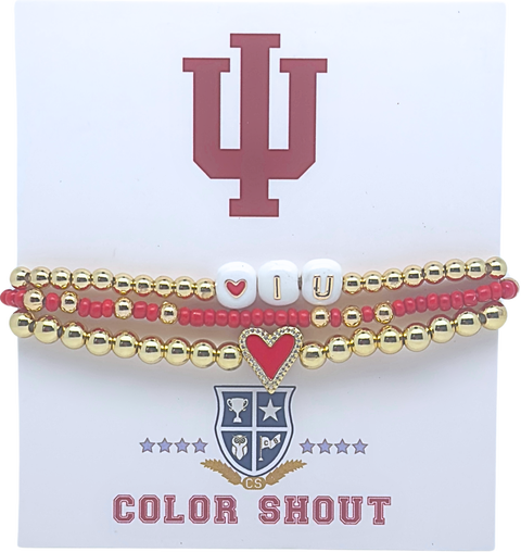 Indiana University Love My College Bracelet Stack