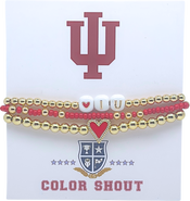 Color Shout Indiana University Love My College Bracelet Stack