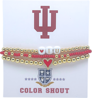 Color Shout Indiana University Love My College Bracelet Stack
