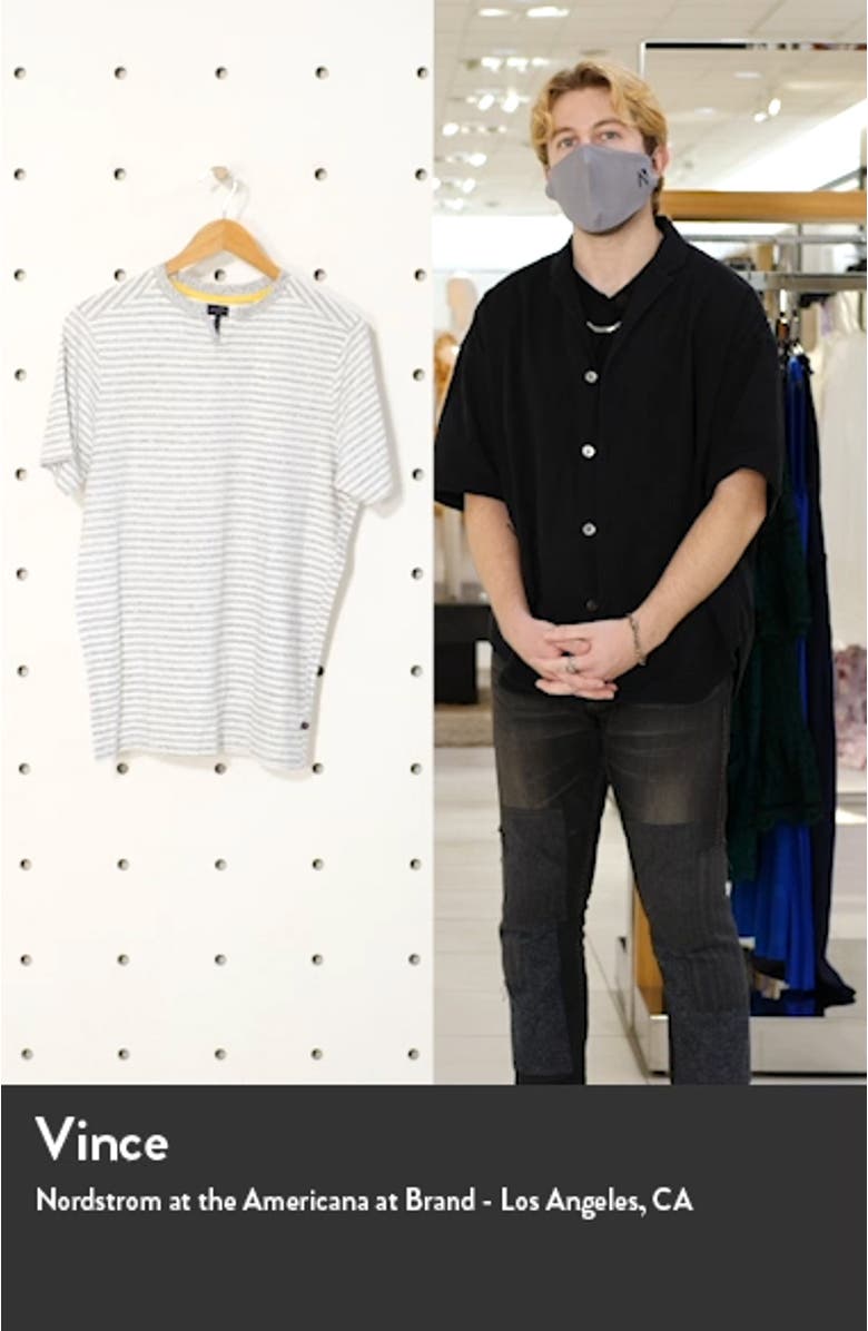 Slim Fit Stripe Razor V-Notch T-Shirt, sales video thumbnail