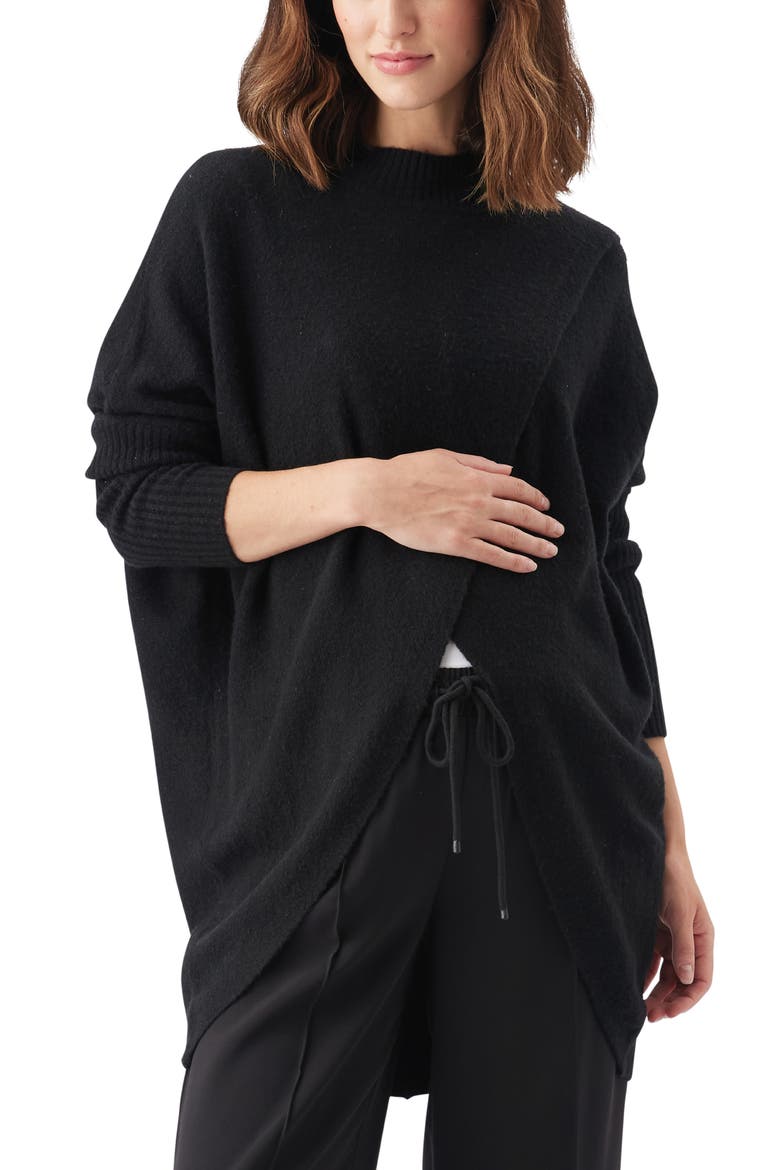 Hallie Cross Over Knit, Main, color, Black