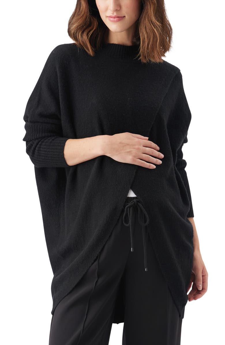 Ripe Maternity Hallie Cross Over Knit, Main, color, Black