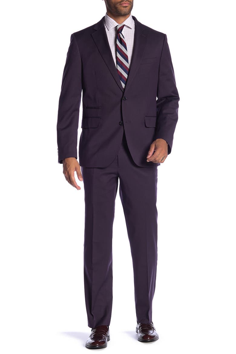New Heathrow Purple Modern Fit Gab Suit Separate Pants - 30-34" Inseam, Alternate, color, PURPLE