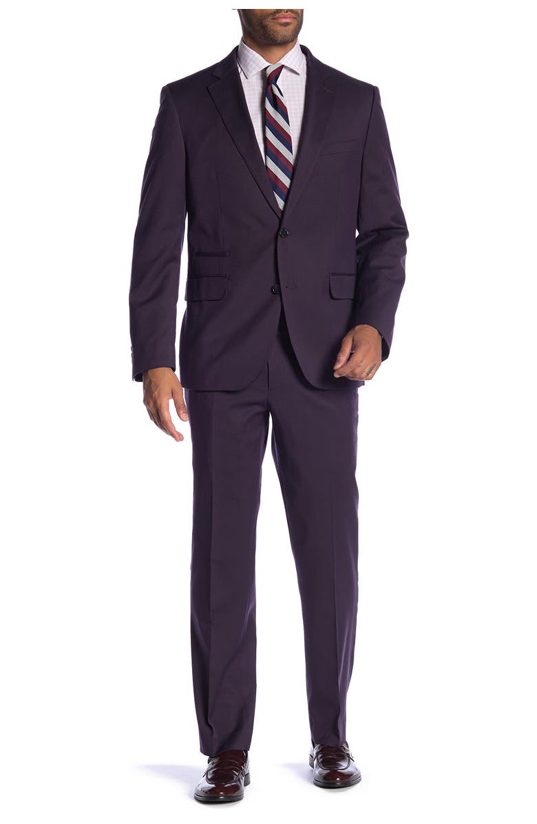 SAVILE ROW CO New Heathrow Purple Modern Fit Gab Suit Separate Pants - 30-34" Inseam, Alternate, color, 