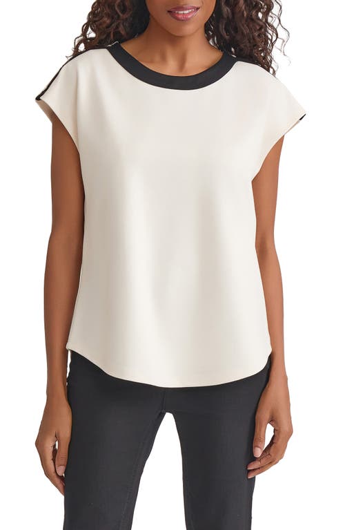 Jones New York Drop Shoulder Contrast Trim Top