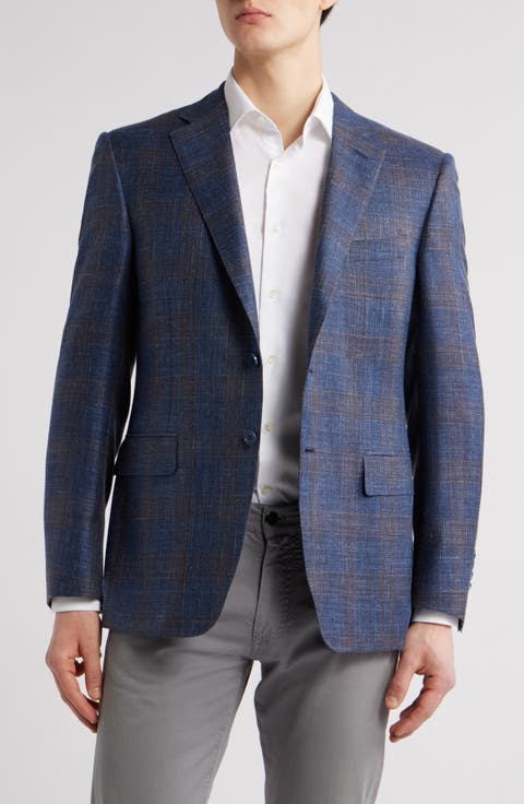 Siena Regular Fit Plaid Wool & Silk Blend Sport Coat